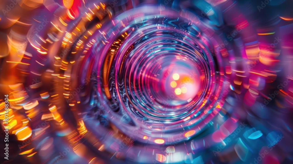 Abstract image of a vibrant tunnel of light with swirling colors, creating a dynamic and mesmerizing visual effect. Abstract image of a vibrant tunnel of light with swirling colors, creating a dynamic and mesmerizing visual effect.