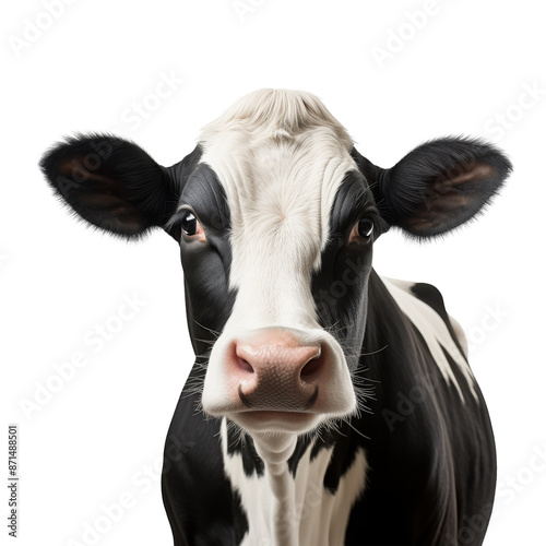 cute cow looking isolated on white