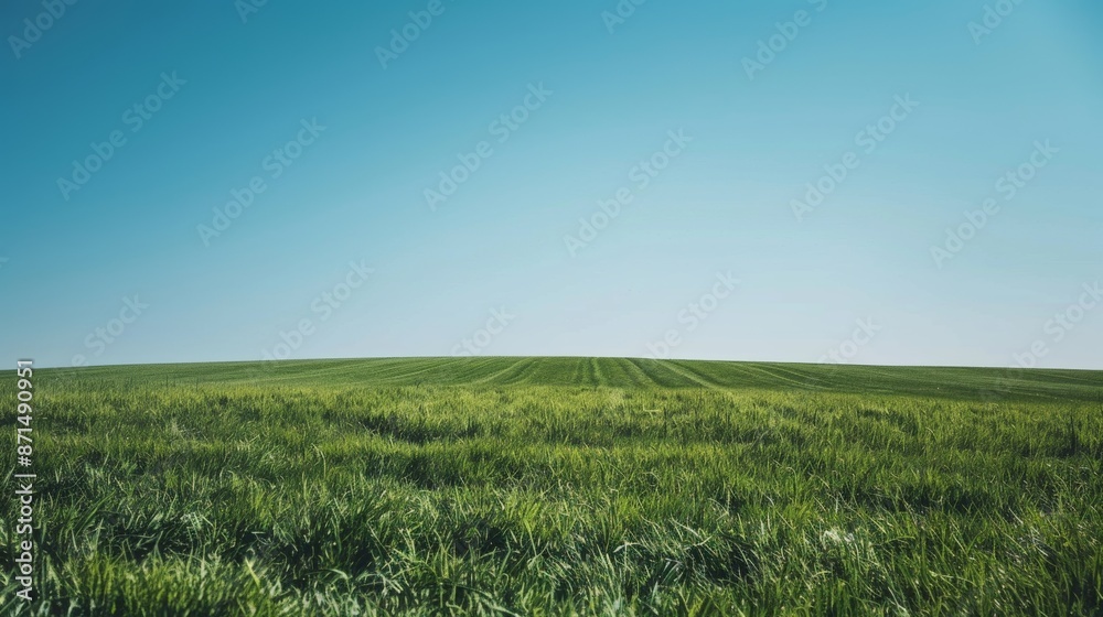 Landscape of a Grassland with Clear Sky