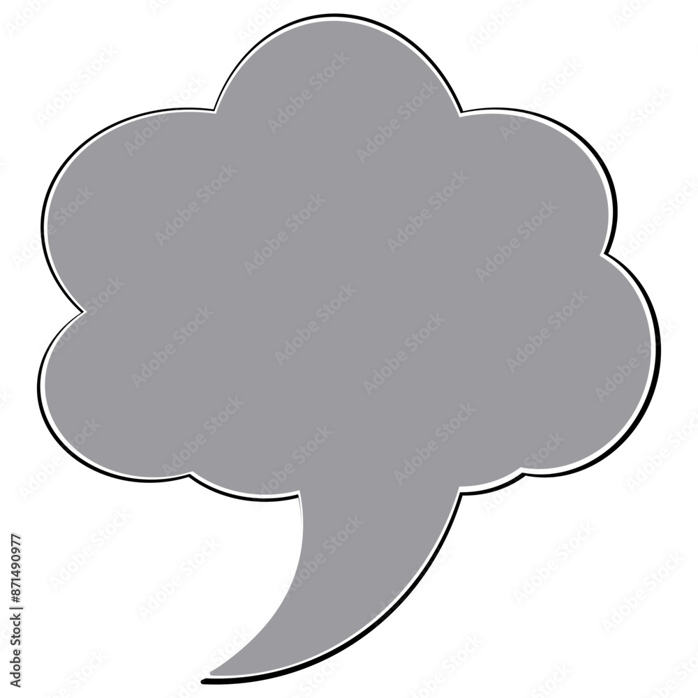 Gray Speech Bubble Icon, Isolated on White Gray Speech Bubble Icon, Isolated on White