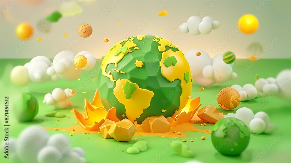 Melting Globe with Fiery Cracks Symbolizing the Urgency of Climate Change Crisis Melting Globe with Fiery Cracks Symbolizing the Urgency of Climate Change Crisis
