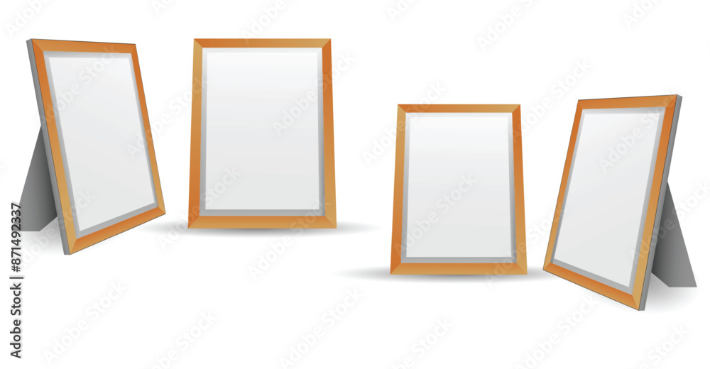 Fototapeta premium Wooden Frame Display. 3D Illustration