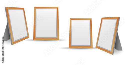 Wooden Frame Display. 3D Illustration