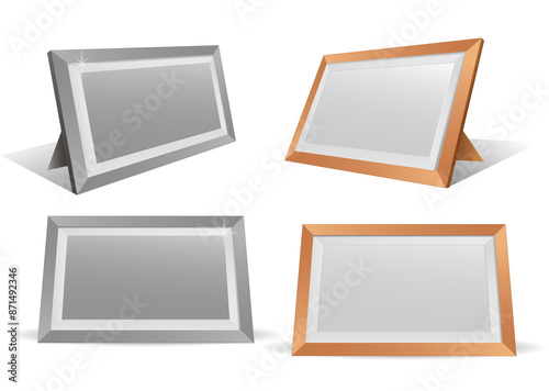 Wooden Frame Display. 3D Illustration