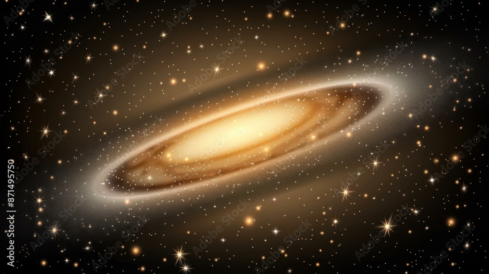 Fototapeta premium Stunning galaxy illustration with sparkling stardust and radiant stars, perfect for backgrounds.