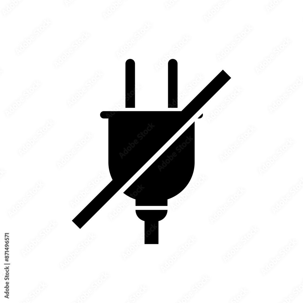 Unplug Icon. Disconnect, No Electricity Power. Unplug Icon. Disconnect, No Electricity Power.