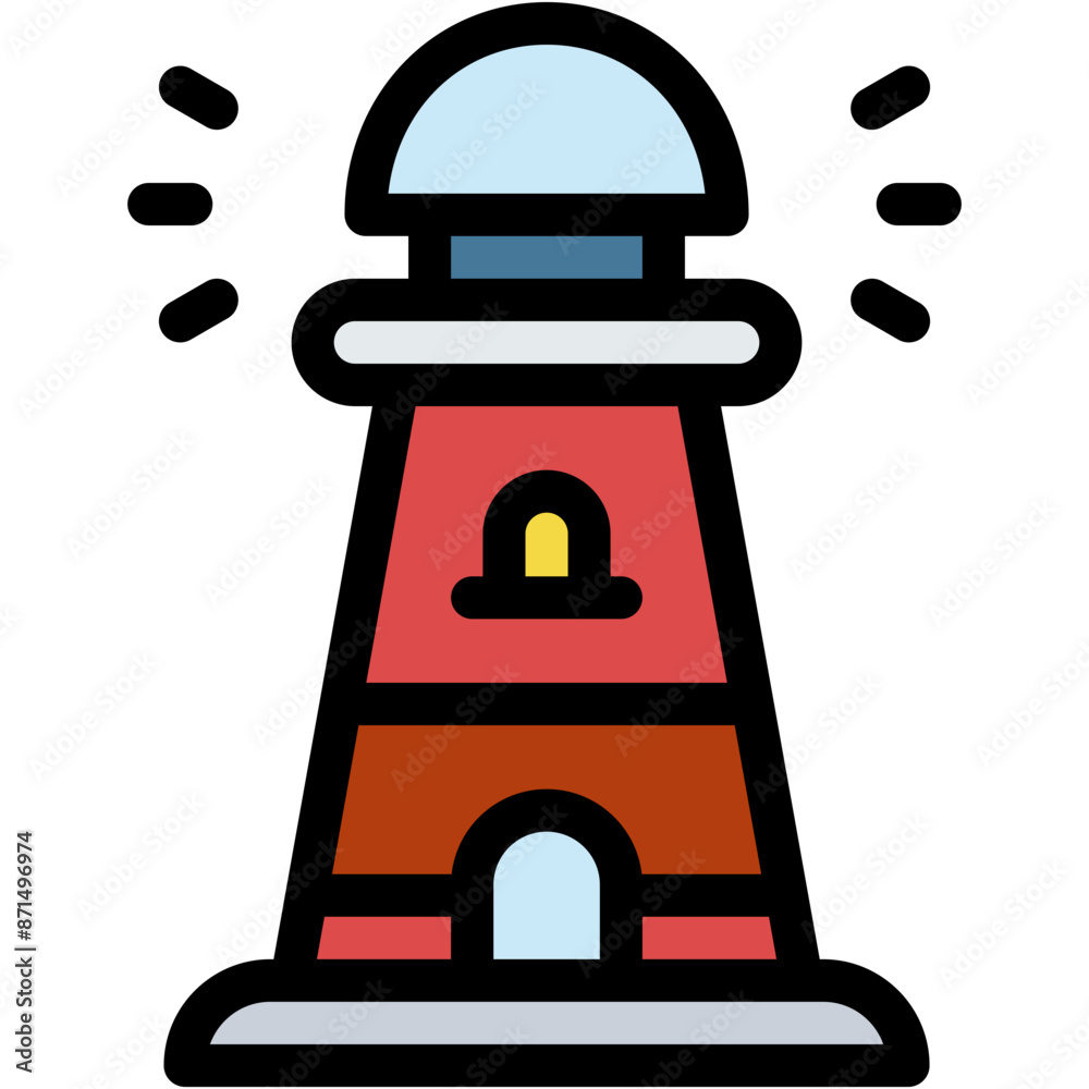 Vector Icon Lighthouse, Sea, Light, Orientation, Building, Architecture and City Vector Icon Lighthouse, Sea, Light, Orientation, Building, Architecture and City