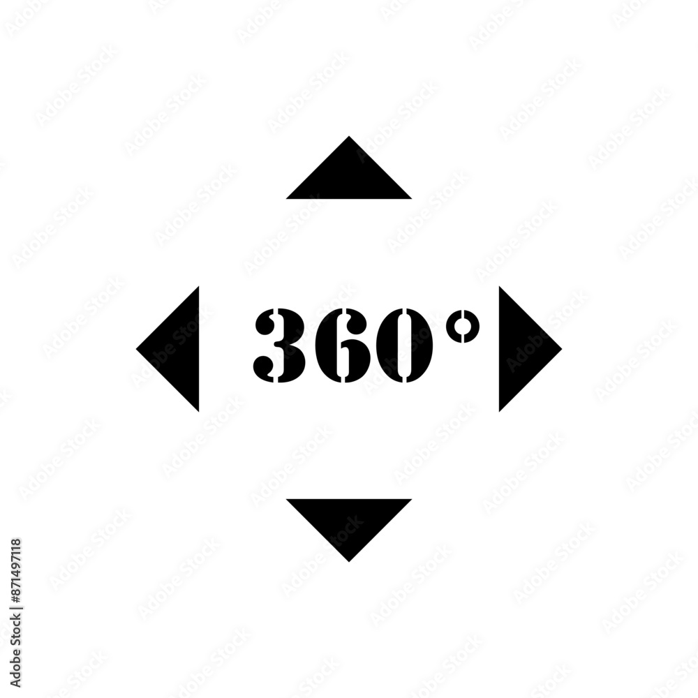 360° Icon. Rotate Arrow, Virtual Reality. Panoramic, Wide Degree Symbol. 360° Icon. Rotate Arrow, Virtual Reality. Panoramic, Wide Degree Symbol.