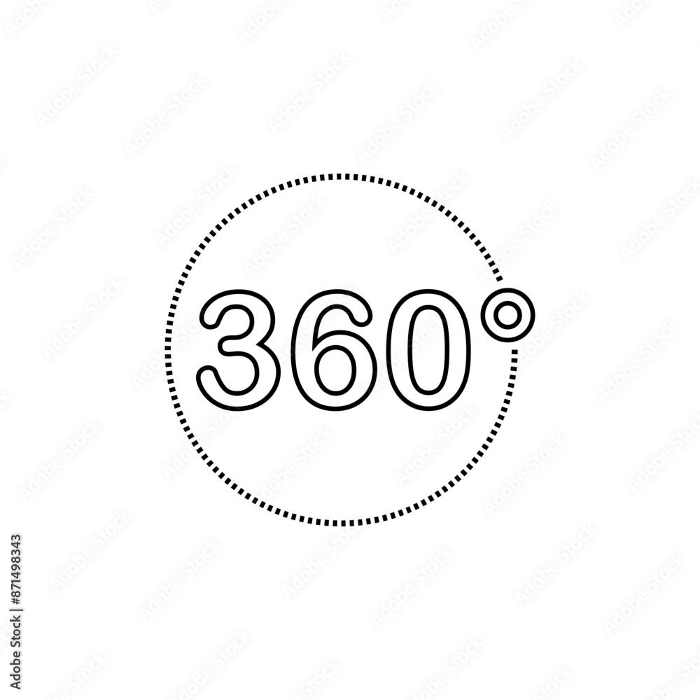 360° Icon. Rotate Arrow, Virtual Reality. Panoramic, Wide Degree Symbol. 360° Icon. Rotate Arrow, Virtual Reality. Panoramic, Wide Degree Symbol.