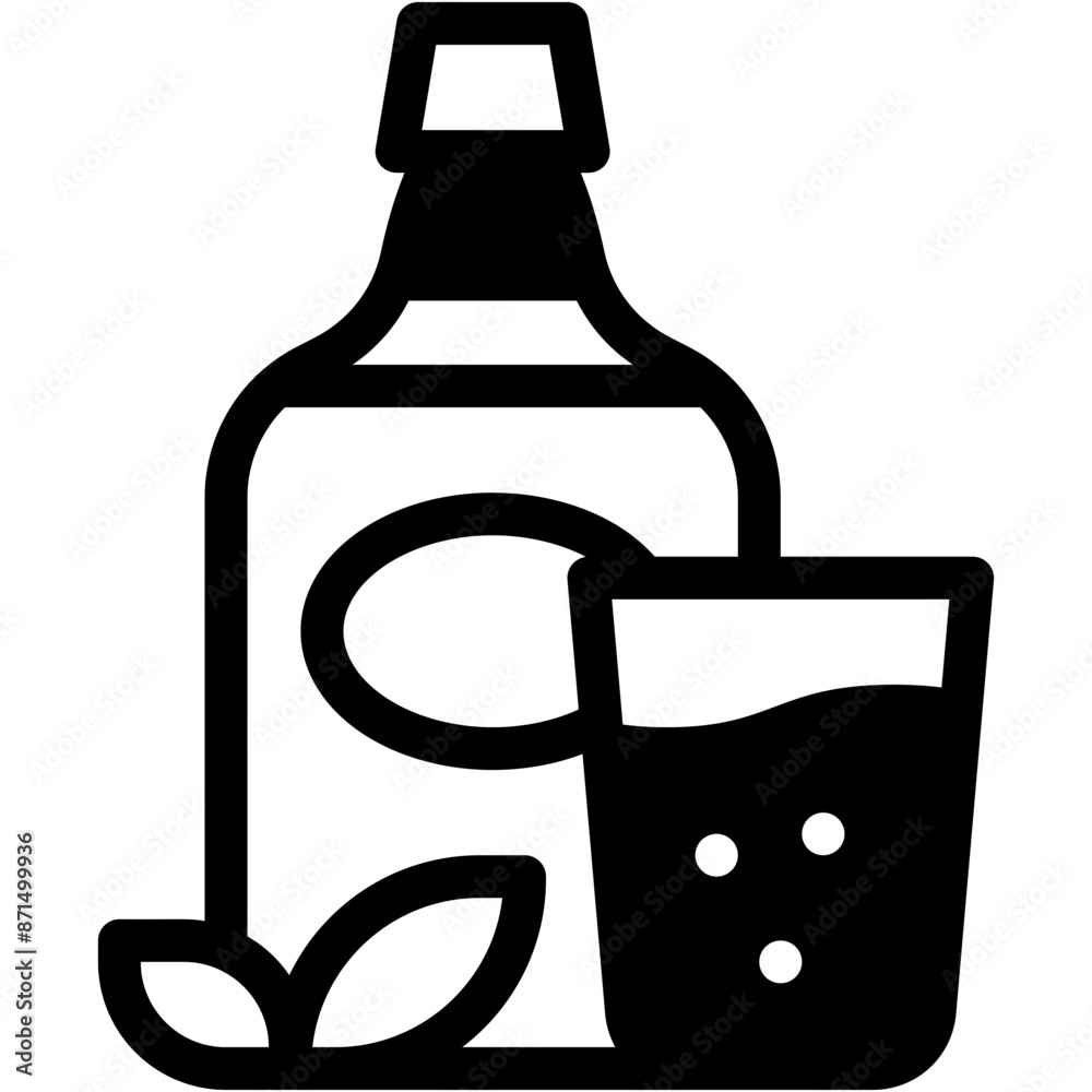 Vector Icon Herbal Liquor, Drink, Beverage, Bottle, Alcoholic Drink, Drinking Vector Icon Herbal Liquor, Drink, Beverage, Bottle, Alcoholic Drink, Drinking