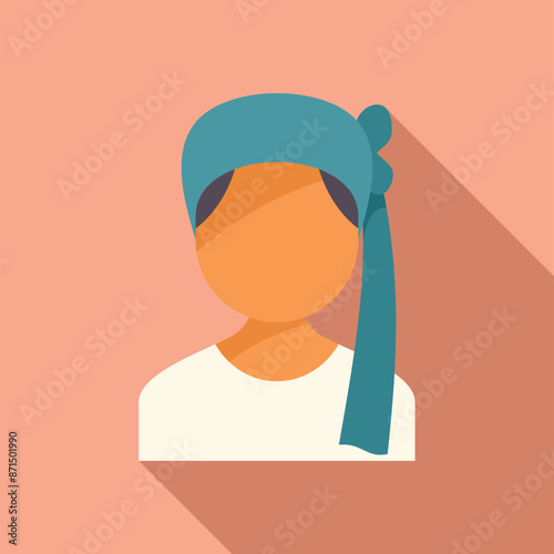 Faceless female patient avatar wearing headscarf is receiving treatment for illness