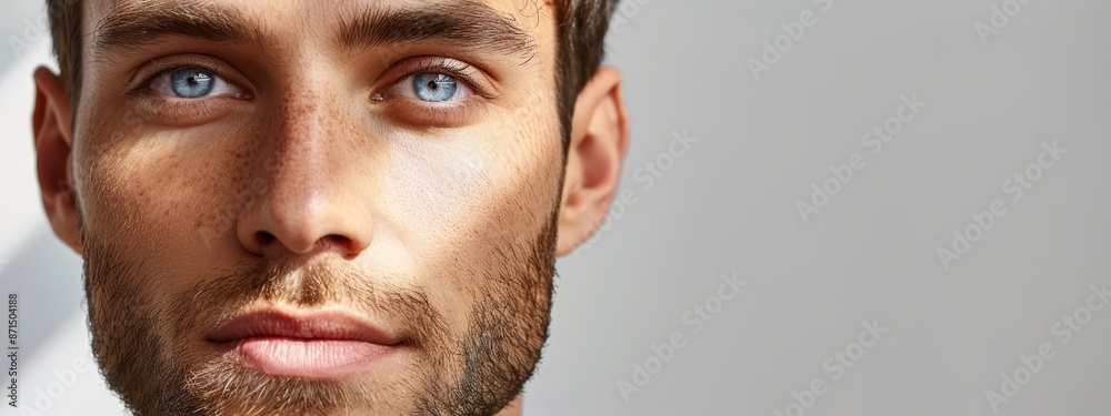 Fototapeta premium blue eyes and goatee beard above the chin