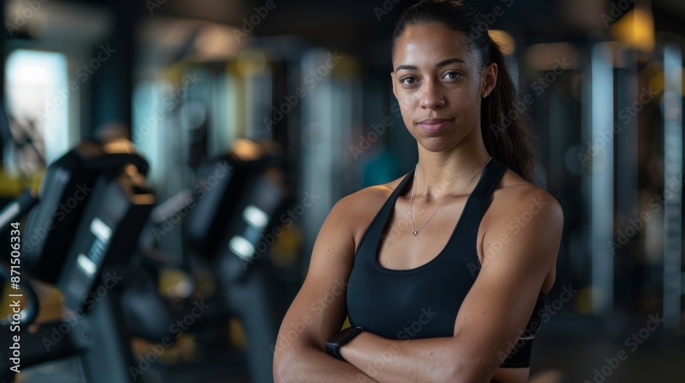 A woman wearing a fitness trainers outfit A woman wearing a fitness trainers outfit