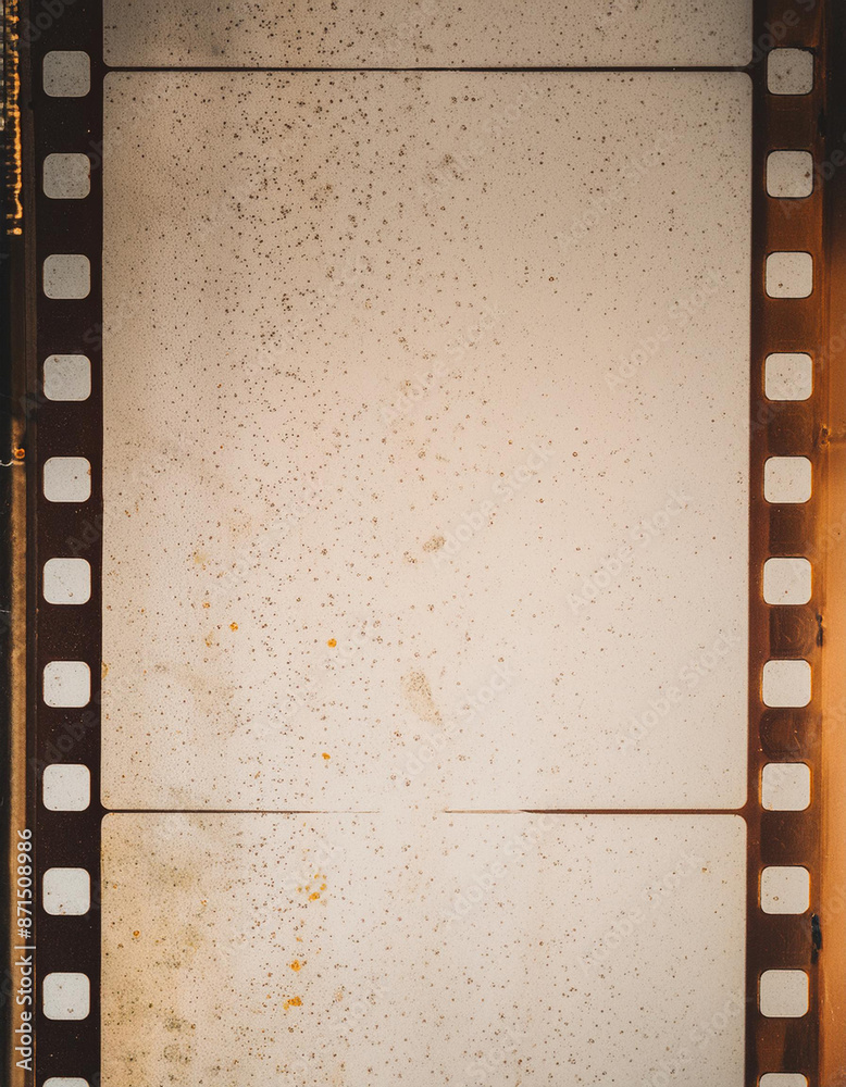 Obraz premium Blank grained film strip texture background with heavy grain and dust