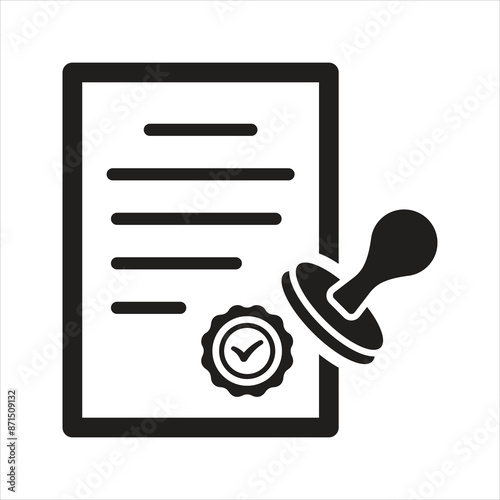 Approval icon. Approved. Document icon