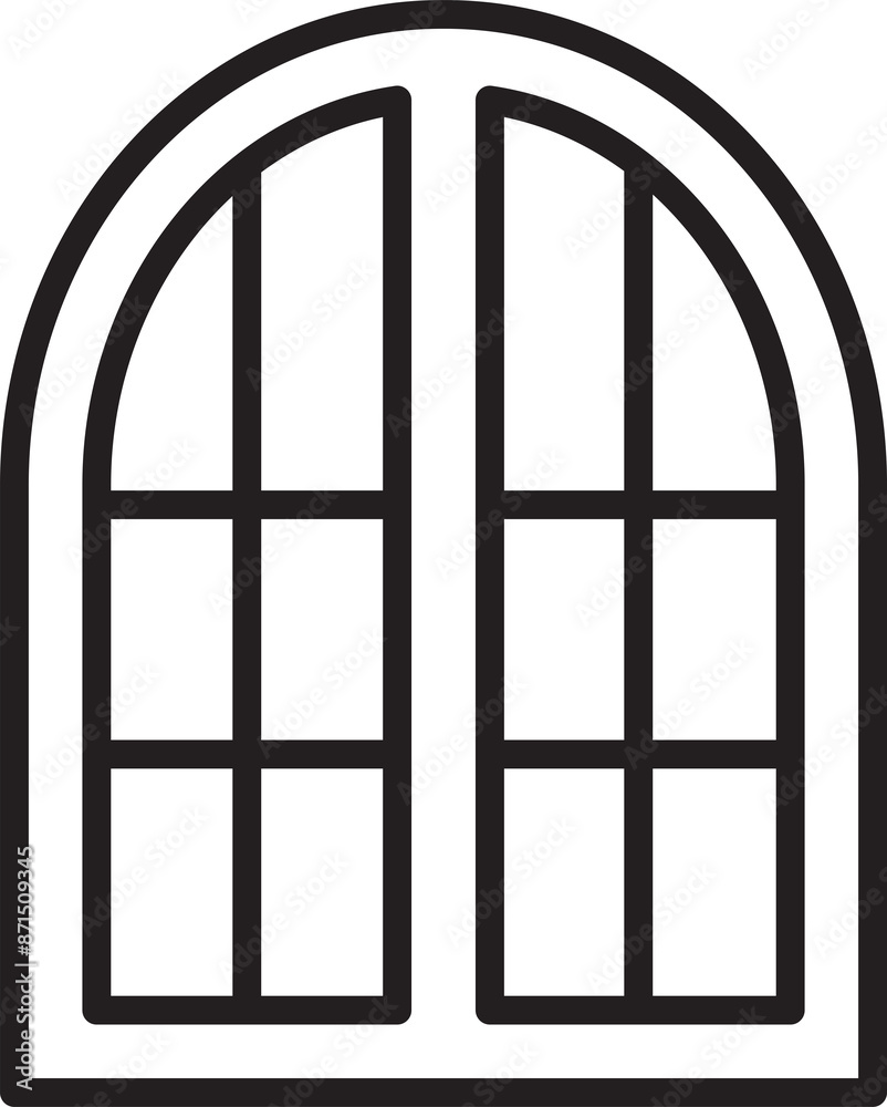 Arch Window Icon Line Art Arch Window Icon Line Art