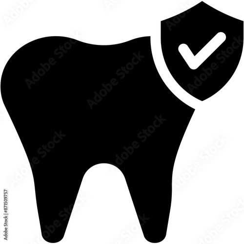 Vector Icon Dental Care, Dental Insurance, Teeth, Protection, Shield, Dentist
