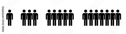 People .Group of people icons. People black vector icons. Vector illustration