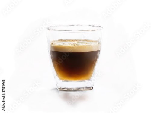 Caffe Breve A rich caffe breve in a clear glass with a thick layer of