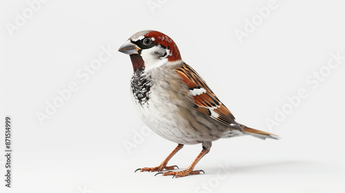 sparrow on a white background