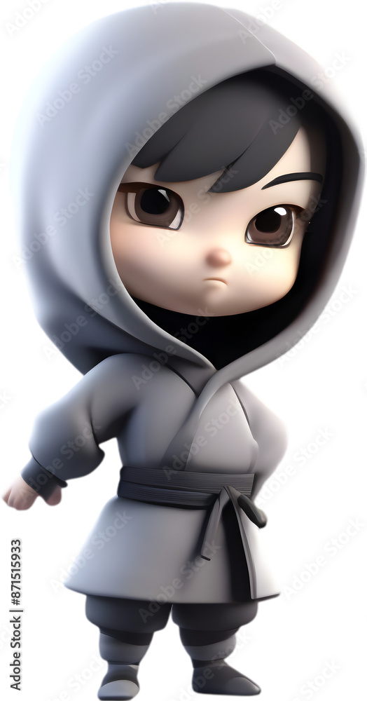 Fototapeta premium Adorable cartoon ninja sneaks into hearts with playful charm. 