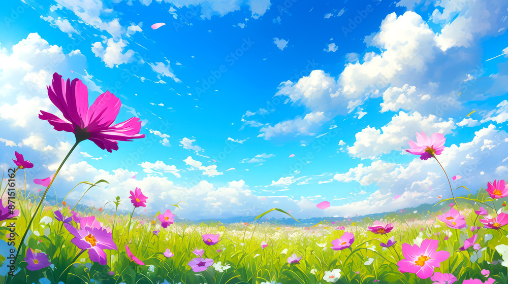 vector art beautiful flower in the garden style art anime vector art beautiful flower in the garden style art anime