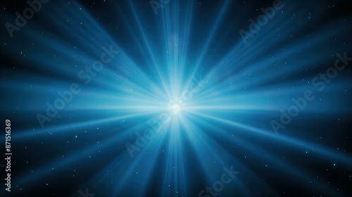 Radiant beam of light shining in vast darkness, creating ethereal minimalist Zen ambiance.