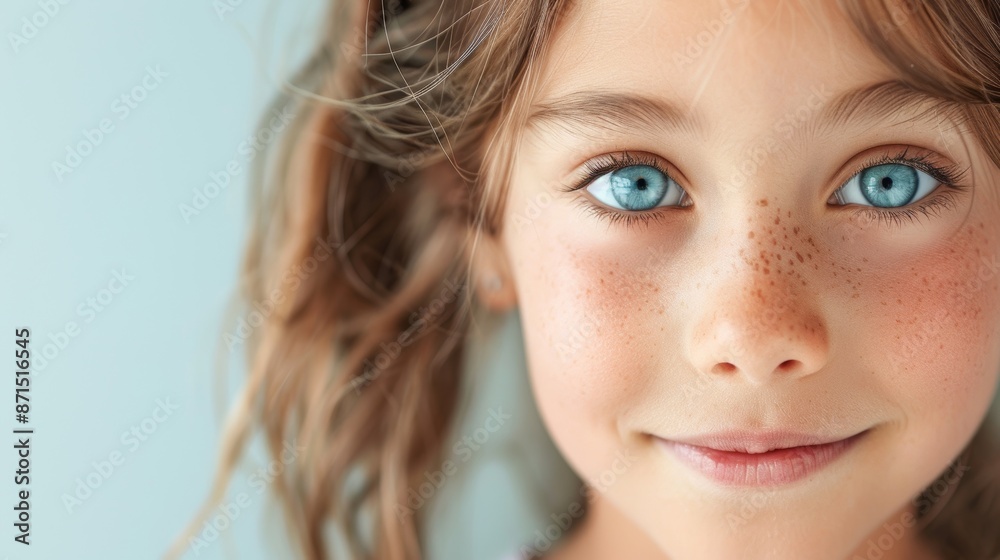 Portrait of a Curious Girl with Raised Eyebrow and Head Tilt in Natural Daylight with Copy Space Above Portrait of a Curious Girl with Raised Eyebrow and Head Tilt in Natural Daylight with Copy Space Above