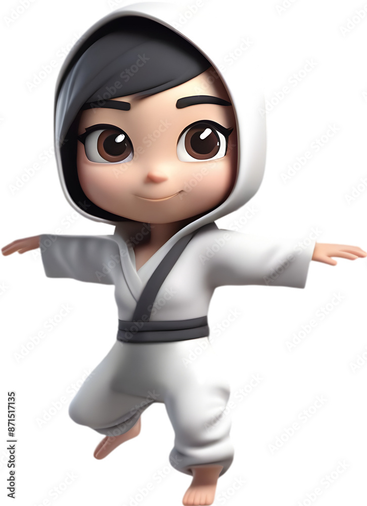 Adorable cartoon ninja sneaks into hearts with playful charm. Adorable cartoon ninja sneaks into hearts with playful charm.