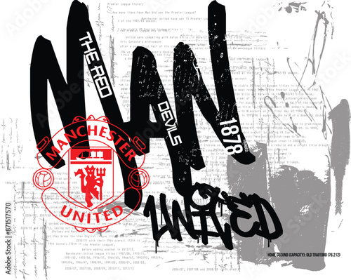 graffiti manchester united kingdom typography graphic design, MU logo, vintage mancester typography grunge, Manchester is Red Typography, Manchester England grunge.eps8