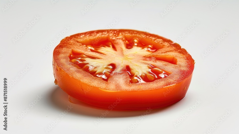 Tomato slice on white background Tomato slice on white background