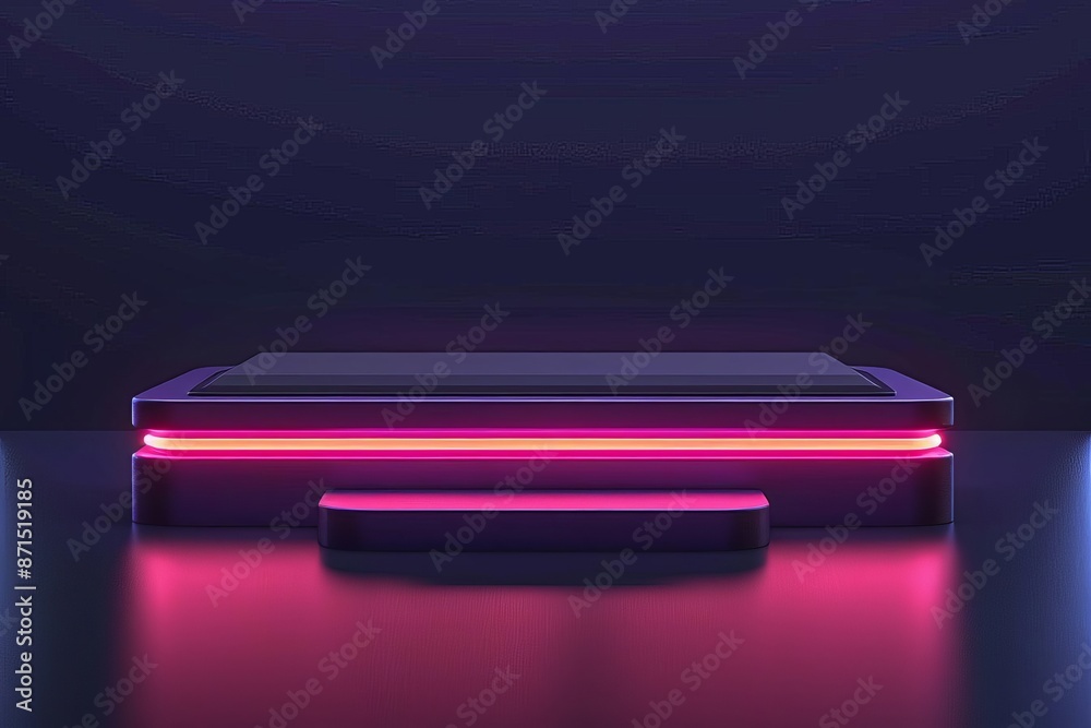 Podium with integrated touchscreen A dark podium with a seamlessly integrated touchscreen surface for presentations and controls Podium with integrated touchscreen A dark podium with a seamlessly integrated touchscreen surface for presentations and controls