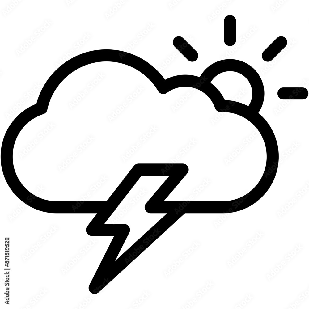 Vector Icon Cloudy, Sun, Rainy, Weather, Spring, Nature Vector Icon Cloudy, Sun, Rainy, Weather, Spring, Nature