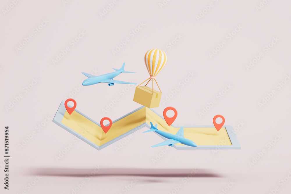 3d rendering Logistics transportation picture 3d rendering Logistics transportation picture