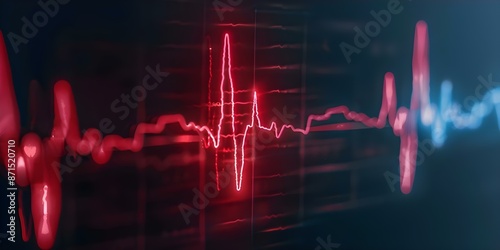 Visualize Hearts Electrical Activity Over Time Period Update Cardiogram Banner. Concept Cardiogram Visualization, Heart's Electrical Activity, Time Period, Banner Design, Update Cardiology