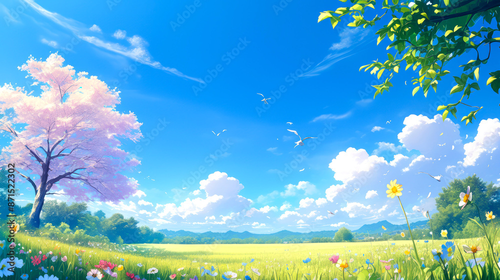 vector art beautiful flower in the garden style art anime vector art beautiful flower in the garden style art anime