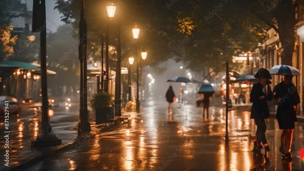 people walking on the street at night people walking on the street at night