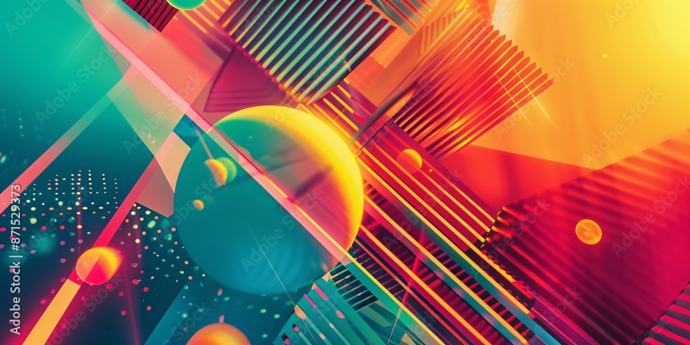Abstract Geometric Composition with Vibrant Colors Abstract Geometric Composition with Vibrant Colors