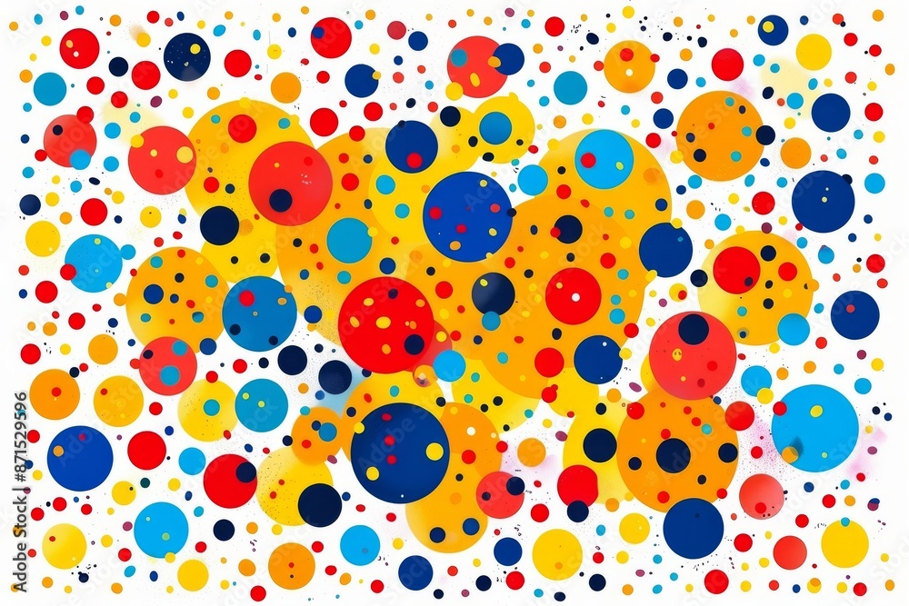 Playful pattern with colorful circles and dots representing fun and creativity in a vibrant and whimsical design Playful pattern with colorful circles and dots representing fun and creativity in a vibrant and whimsical design