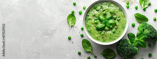 white ..White bowl: broccoli, green g