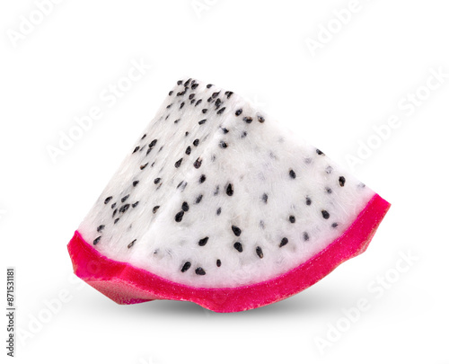 Dragon fruit slices isolated on transparent png