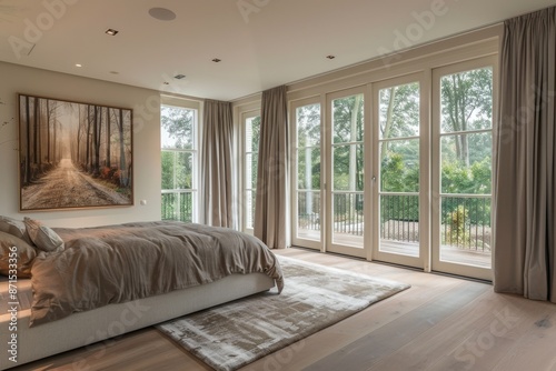 Luxury bedroom in a newly built house.