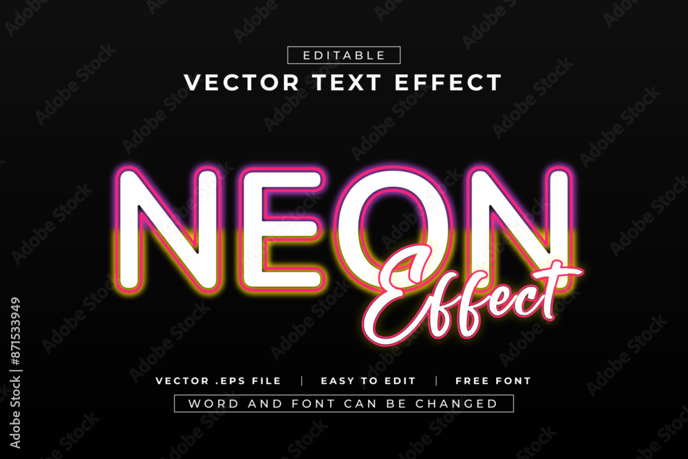 Neon effect editable text effects Neon effect editable text effects