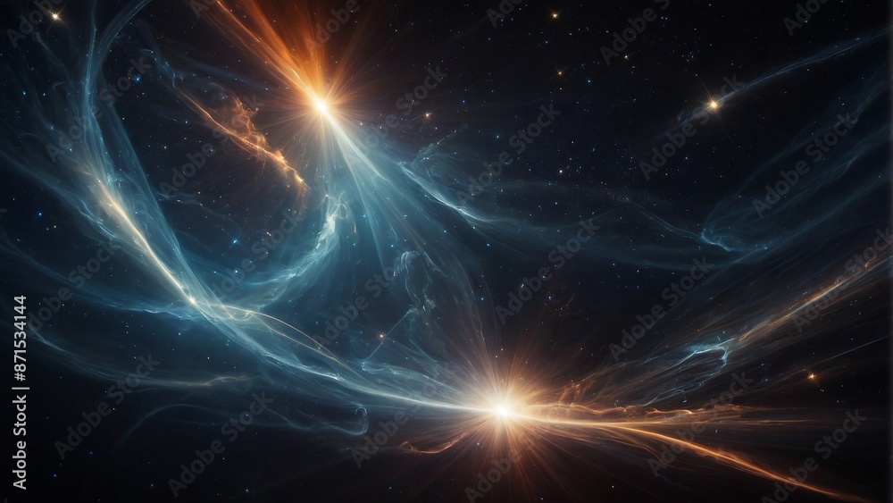 Obraz premium Space Industry - Deep, dark backgrounds with bright spots and rays of light, inspired by the starry sky