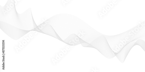 Gray wavy lines isolated on white abstract background design. Abstract wave element for design. Digital frequency track equalizer. Stylized line art background. Vector illustration. 