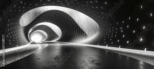 Infinite Black and White Tunnel