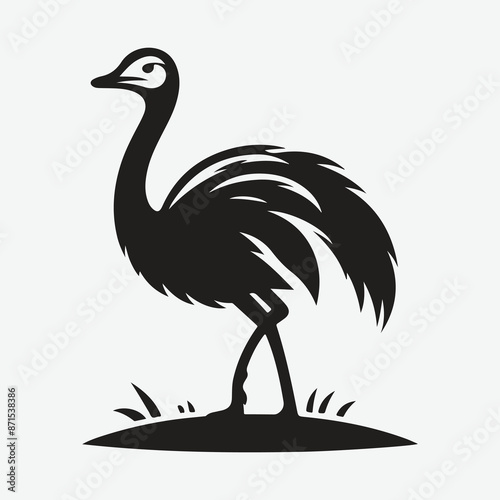 Elegant Ostrich Silhouette Logo: Perfect for Your Brand Identity photo