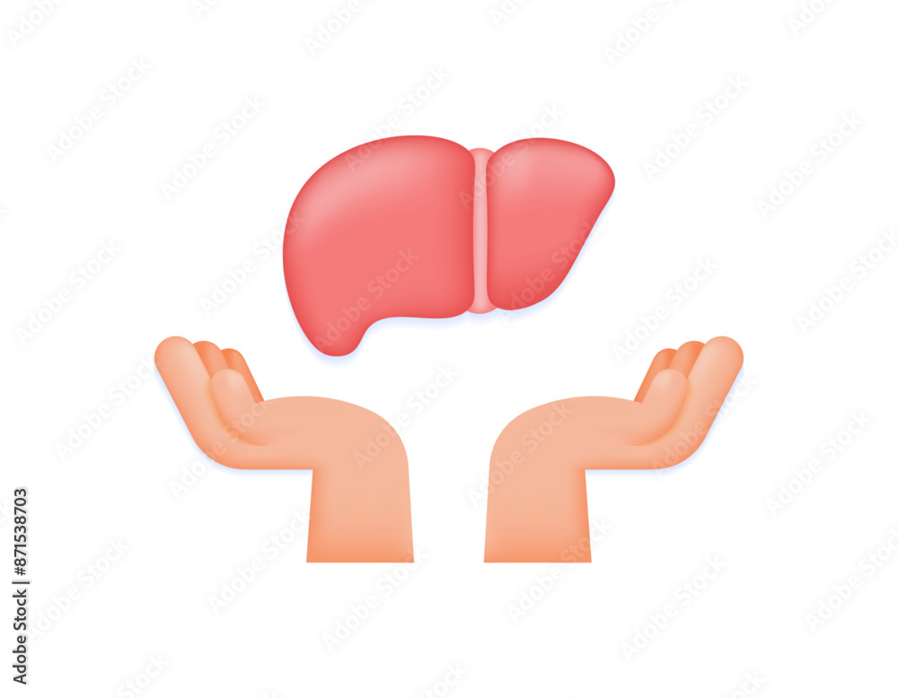 liver health care concept. Protect and care for the liver. illustration of liver by hand. symbol or icon. minimalist 3d style design. graphic elements liver health care concept. Protect and care for the liver. illustration of liver by hand. symbol or icon. minimalist 3d style design. graphic elements