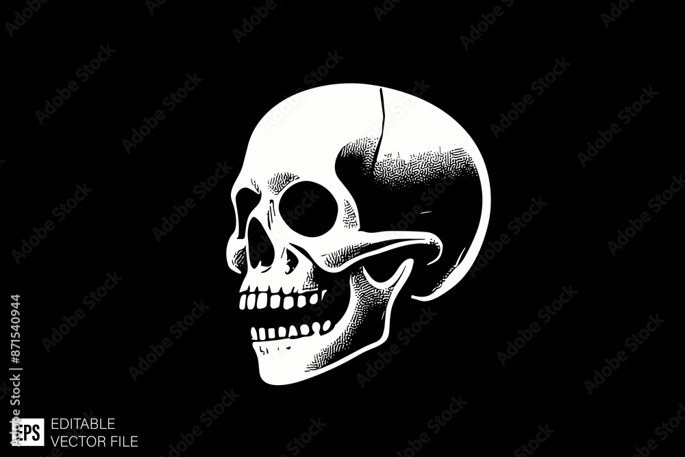 Skull head vector illustration design black and white Skull head vector illustration design black and white