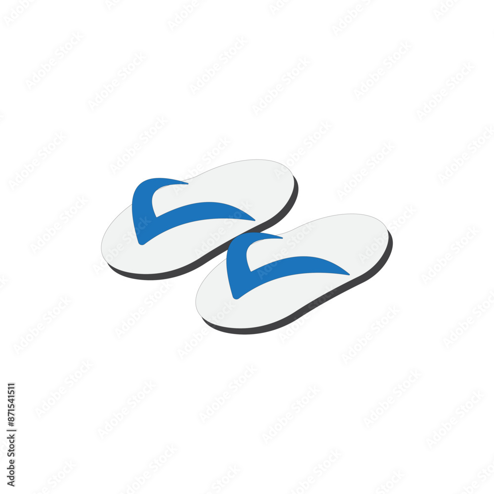 Slipper vector illustration on white background. Beach sandal Slipper vector illustration on white background. Beach sandal